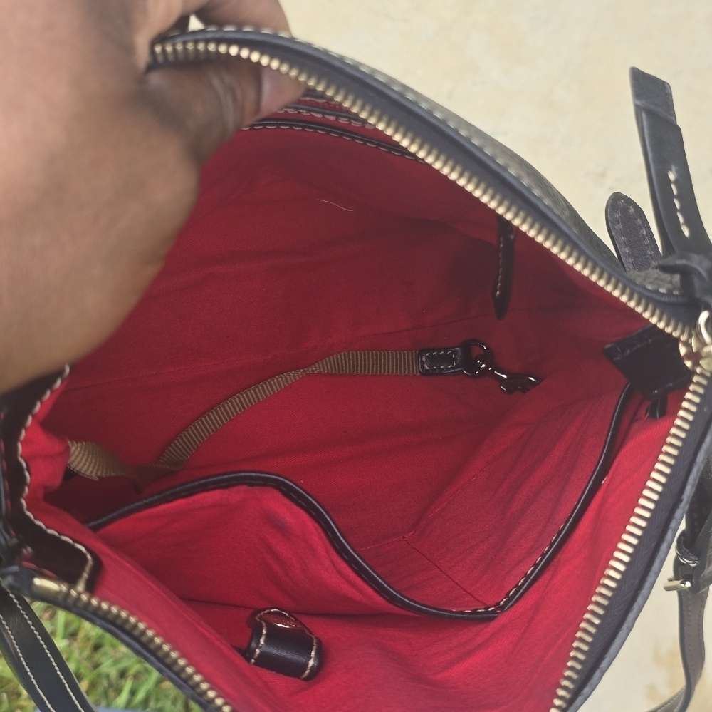 Dooney & Bourke Black Pebble Grain Crossbody Shoulder Bag Black Pockets - Picture 12 of 16